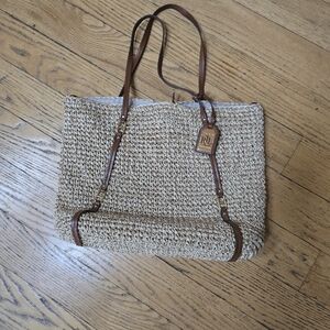 Lauren Ralph Lauren Hayden Raffia Straw Market Beach Tote